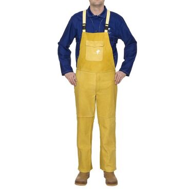 Golden Brown™ grain cowleather welding pant with brest protection